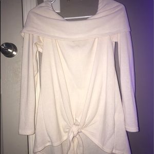 over the shoulder over sized sweater